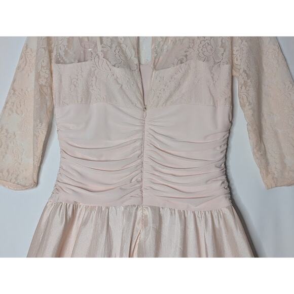 JESSICA HOWARD Midi Ballet Pink Floral Lace Fit and Flare Dress size 10 Wedding - Picture 7 of 9